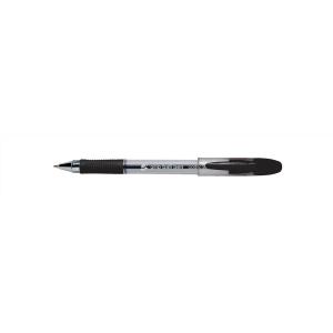 Elite Rubber Grip Ball Pen Medium 1.0mm Tip 0.5mm Line Black Pack 12