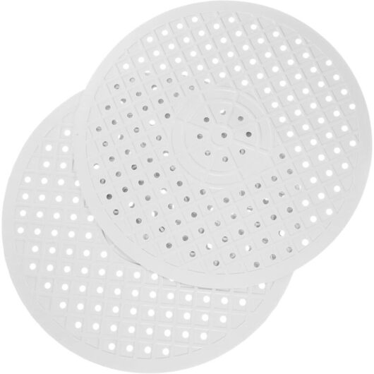 2 Pack Round Sink Protector Mats Rubber Kitchen Sink Mats for Kitchen Bottom, Farmhouse Porcelain Sink, Center Drain, White Round Placemats, 31cm