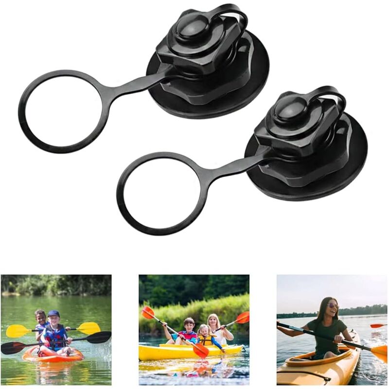 2PCS Spiral Inflation Valve with Cap Universal One Way Inflation Valve Replacement Spare Part Annex Accessory for Repairing Inflatable Boat Dinghy