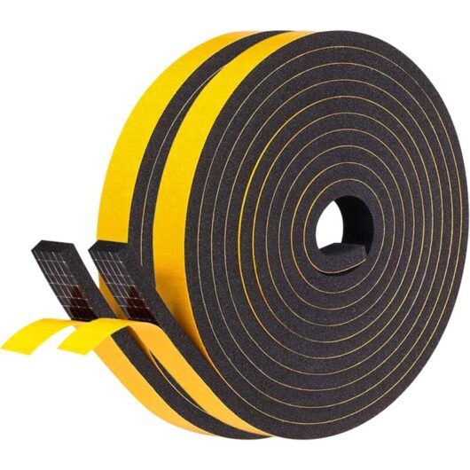 2pcs-Adhesive Rubber Foam Seal for Window Insulation, Door Entrance Seal, 1 roll 25mm x10mm x2m, Multifunctional Strip Seal, Furniture Protection