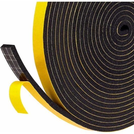 Adhesive Rubber Foam Seal for Window Insulation - 1 Roll - 12mm x 3mm x 4m - Multifunction - Furniture Protection - Black Foam Yellow Film