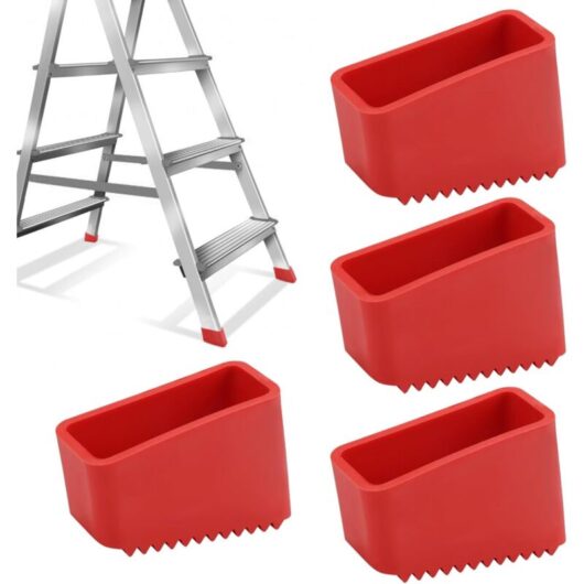 Aiperq - Pieces Rubber Ladder Foot Covers, 50x20mm Step Ladder Tip, Stepladder Foot, Universal Rubber Replacement Ladder Feet for Home Workers