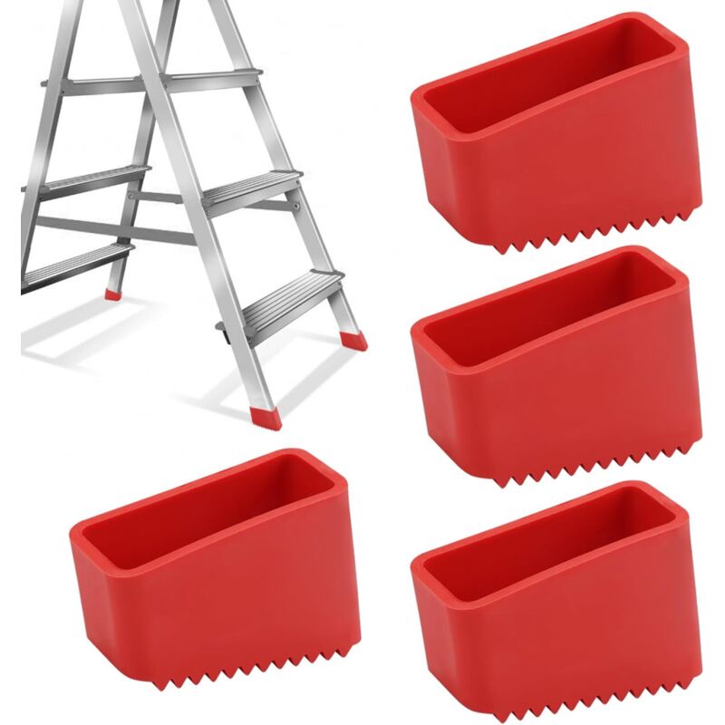 Aiperq - Pieces Rubber Ladder Foot Covers, 50x20mm Step Ladder Tip, Stepladder Foot, Universal Rubber Replacement Ladder Feet for Home Workers