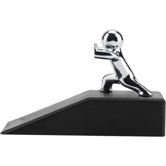 Black Door Stopper, Door Wedge Floor Non-Slip Rubber Door Stoppers Decorative Door Stopper for Home, Office, Kids Room, 123g