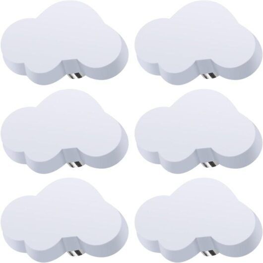 CCYKXA Set of 4 Cloud Shape Drawer Knobs, Kids Furniture Knobs, Rubber Knobs for Girls and Boys, for Cabinet Handle, Drawers, Children's Room (White)