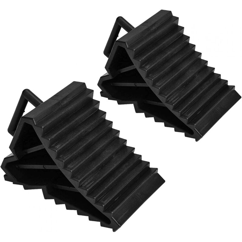 Csparkv - 2pcs Car Wheel Chock, Rubber Tire Slip Stopper, Truck Wheel Chock, Black Car Wheel Block for Tire Stopper Car Anti-Slip Block for Pad Car