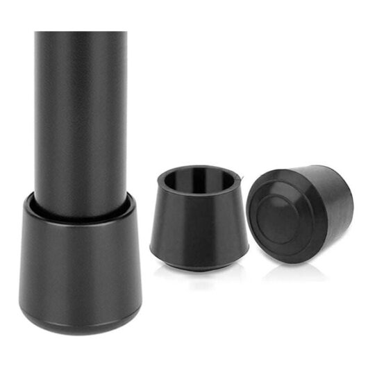 Cyslmuk - 4 x 16 rubber tips - suitable for table legs, chairs, furniture - available in different colours and sizes (16 mm, black)