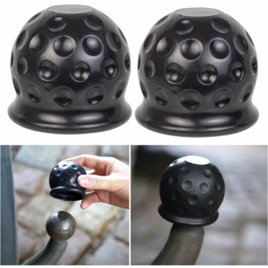 Cyslmuk - Ball Cover for Towbar, Set of 2 for ball head hitches up to 50 mm - Rubber Ball Cover - Against abrasion and dirt