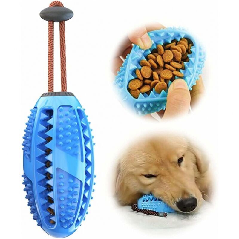 Cyslmuk - Blue Dog Toothbrush Stick Dental Care Chew Toy Effective for Cleaning Dog Teeth Natural Rubber Massager Anti-Bite Non-Toxic (m)