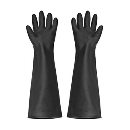 Dhklfa - Qg830MvxW9V3 1 Pair Extra Long Chemical Resistant Gloves - Industrial Rubber - Black - Size xl