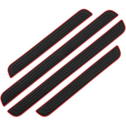 Linghhang - 4PCS Car Door Sill Protectors Door Sill Protectors Car Sticker Adhesive Film for Door Sill Protection Car Door Sill Plate Guard in Soft
