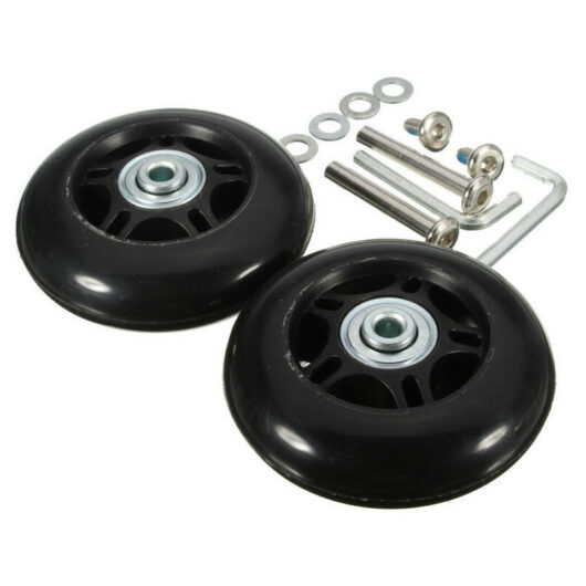 Linghhang - 60mm x 18mm Luggage Replacement Wheels, Rubber Swivel Caster Bearing Repair Kit, Pack of 2