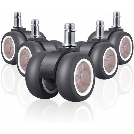 Linghhang - Pack Office Chair Caster Wheels with tpr Double Universal Replacement Rubber Wheel Silent Safe for Different Floors Heavy Duty 250kg
