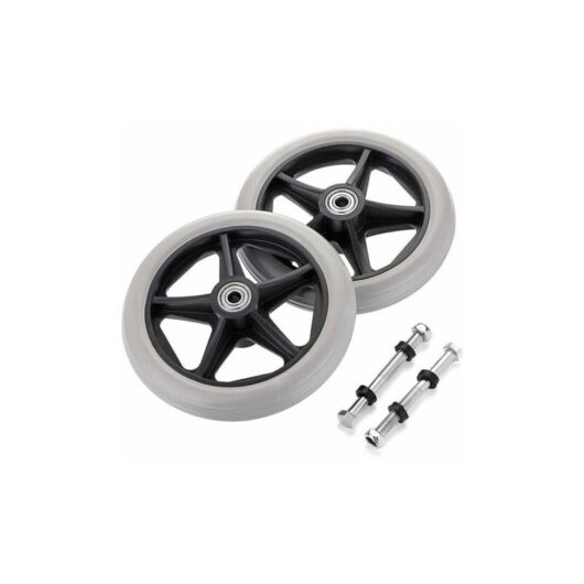 Lune - moon-2PCS 6 inch Replacement Rubber Wheel for Wheelchair Front Wheels Rollator Walker Non-Slip Replacement Casters Casters Wheels Replacement