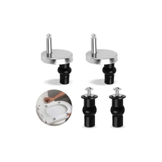 Orchidée - 2 Pack Toilet Seat Screws Universal Hinge for Fixing Toilet Lid Toilet Seat Stainless Steel Toilet Lid Repair Parts with 2 Nylon Screws