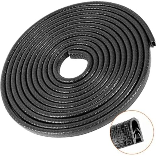 Rubber Door Seal - 5M - Door Protector - Black - Flexible - Door Edge Protector - Child Corner Protection - u Profile