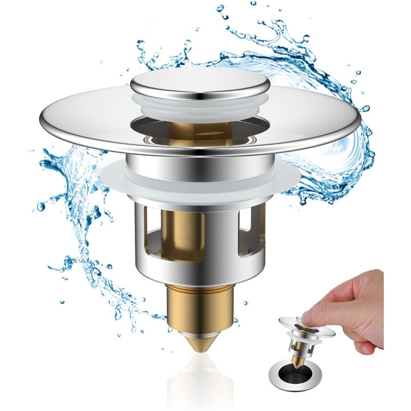 Universal Pop-Up Sink Strainer, Bathroom Sink Plug, Kitchen Sink Stopper (25-46mm), Anti-Blocked and Anti-Clogging Drain Filter, Anti-Odor Hair