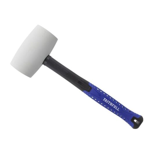 White Fibreglass Rubber Mallet Hammer 32oz FAIRMWF32 - Faithfull