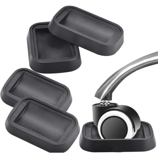 Ccykxa - 5pcs Non-Slip Furniture Caster Pads, Rubber Chair Caster Cups, Caster Pads for Rectangular Chairs, Furniture Caster Pads for Piano, Office
