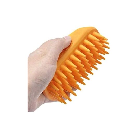 Dog Cat Pet Grooming Brush - Silicone Massage Brush for Deshedding and Bathing, Anti-Slip Rubber Shampoo Brush for Long & Short Hair Dogs and Cats