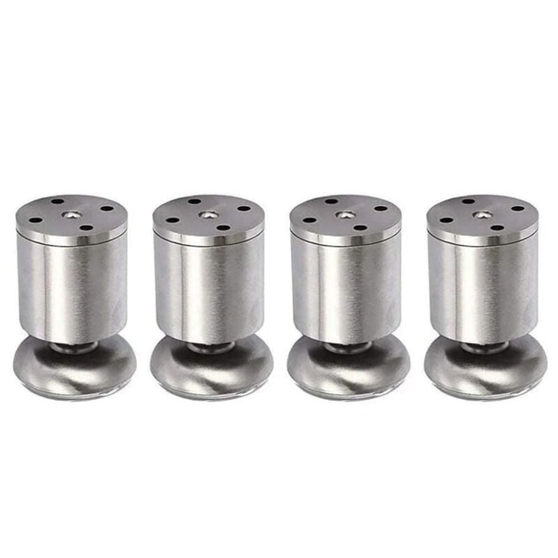 Furniture Legs 4 pcs Height Adjustable Stainless Steel Furniture Legs Table Legs 50 x 80 mm Rubber Mat Safe and Quiet