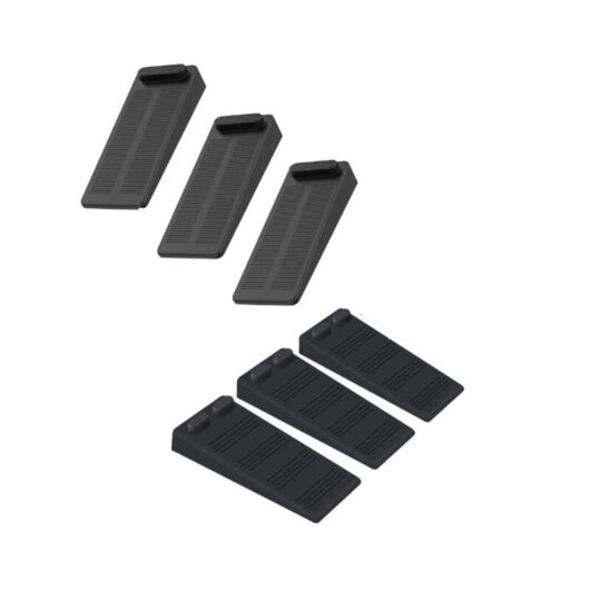 Linghhang - 6 pieces soft rubber door wedge, adjustable height non-slip block, non-toxic, no odor door stop, protects floors and walls, for carpets,