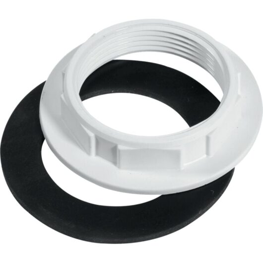 Mcalpine - BN5 White Plastic Backnut with Rubber Washer 2' bsp