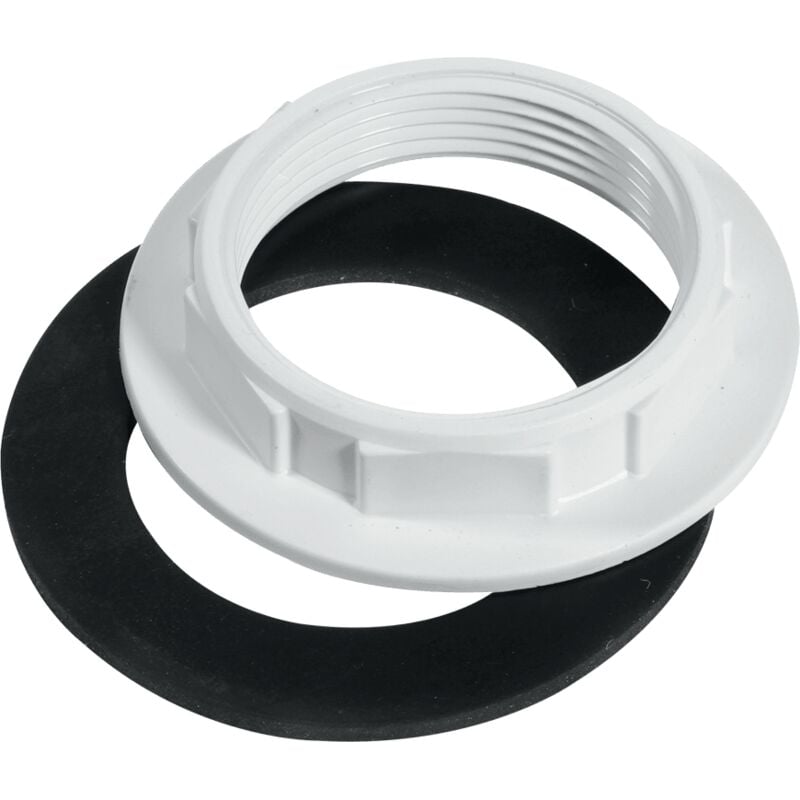 Mcalpine - BN5 White Plastic Backnut with Rubber Washer 2' bsp