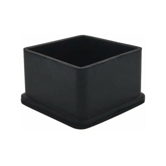 10-Pack Square Non-Slip Rubber Chair Leg Caps for Protecting Floor Furniture and Tables, 50mm x 50mm, 2 x 2, Black