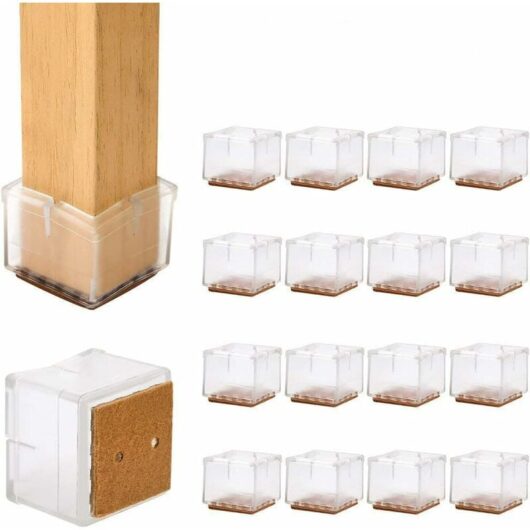 16Pcs Silicone Chair Leg Floor Protectors, Table Leg Caps Rubber Feet Pads Anti-Slip (Square 42-48mm)