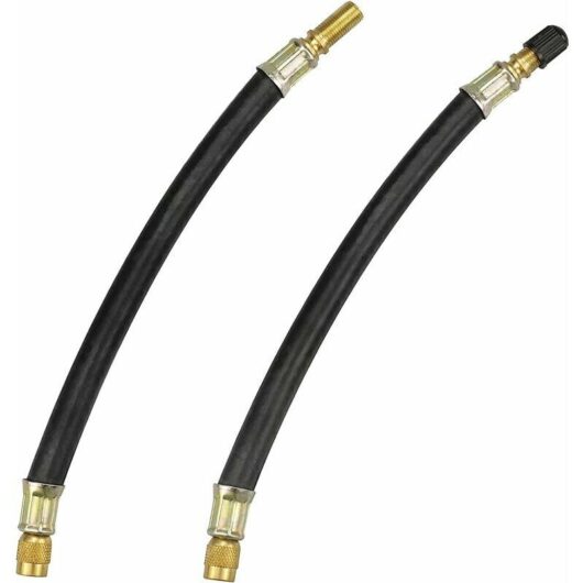 2 Pieces Tire Valve Extension Tire Hose Valve Hose 195mm Flexible Rubber Valve Extension for Truck/Bus and Trailer Tire