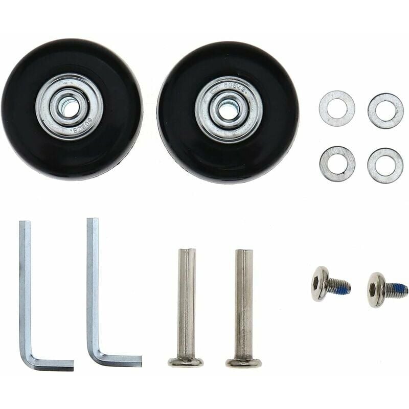 2 Sets Suitcase Wheels Replacement Rubber Luggage Replacement Shafts Repair Accessories od 45mm