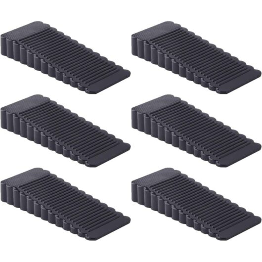 6 Pcs Door Stops, Non-Slip Rubber Door Wedge (Black)