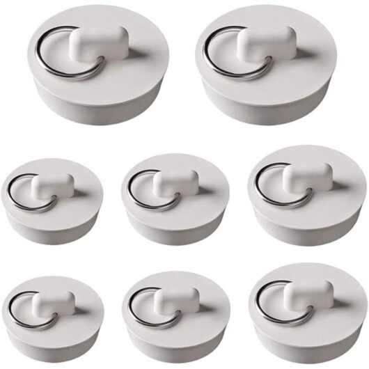 8 Pieces Bathtub Stopper Universal Bathtub Stopper Bathtub Stopper Rubber Sink Plug Kitchen Sink Drain Stopper Set White