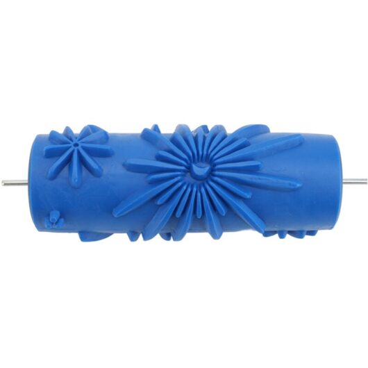 Decorative Texture Roller Rubber Pattern Paint Roller for Wall Furniture Fabric Quilts Blue 098Y