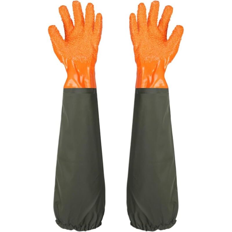 Frosted Waterproof Gloves Lengthen Rubber Gloves Pond Cleaning Gloves Lining Elastic Cuffs
