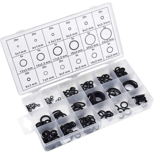 Ikodm - 225 Pieces Rubber O-Rings, 18 Sizes O-Ring Seals Assortment Kit for Automotive Plumbing General Repair, Black