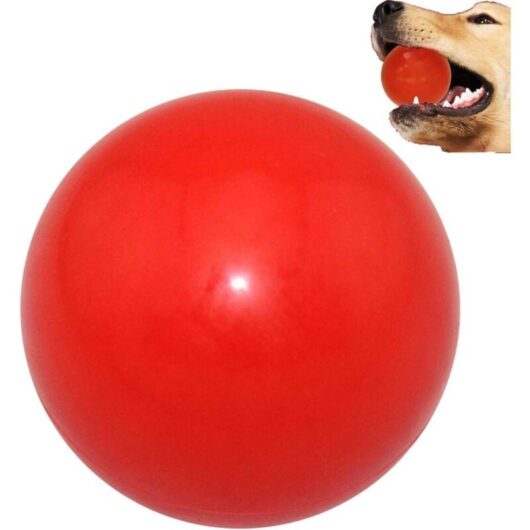 Indestructible Dog Ball Dog Chew Toys for Aggressive Chewers,Dog Training Accessories,Solid Rubber Bouncing Ball Made of Pure Natural Rubber,7CM,Red