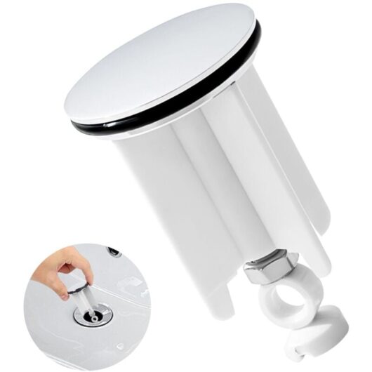 Kitchen Sink Plug, 40mm Replacement for Bathroom Sink Plug, Height Adjustable Drain Shower Plug, for Kitchen, Bathroom, Bathtub, Brass and Rubber.