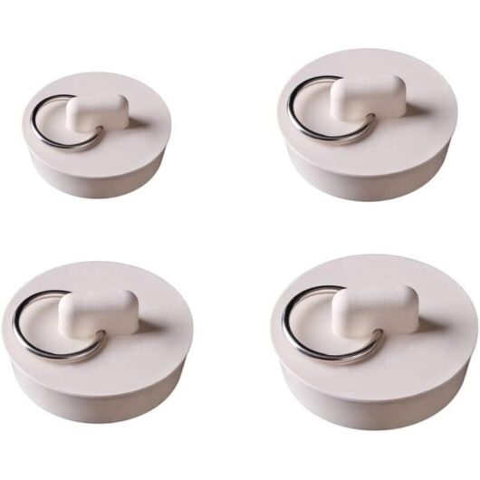 4 Pieces Rubber Sink Stoppers with Hanging Ring Kitchen Drain Stoppers Sink Stoppers Bath Stoppers for Kitchen