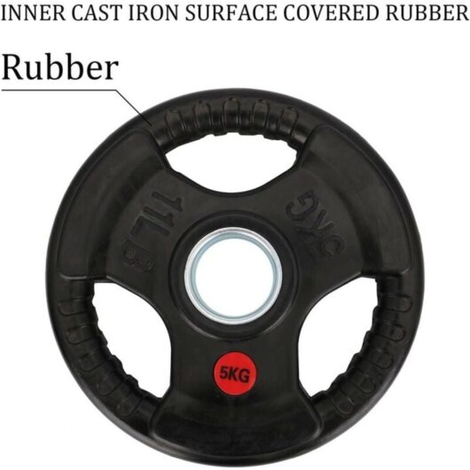 Youyijia 2PCS Olympic Weight Plates Heavy-Duty Cast Iron with Waterproof Rubber Coating Weight Plates for Strength Training and Muscle Development