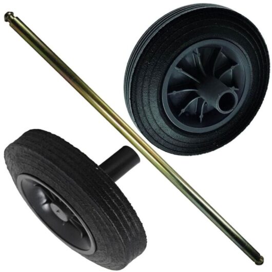 2 Heavy Duty Rubber Wheels For Wheelie Bin