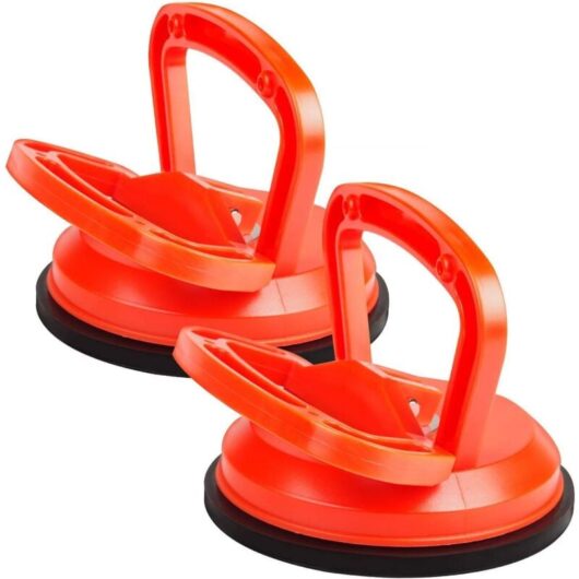 2 Pcs Suction Cups 40KG Orange Vacuum Suction Cups Diameter 118mm for Tile, Glass, Wood