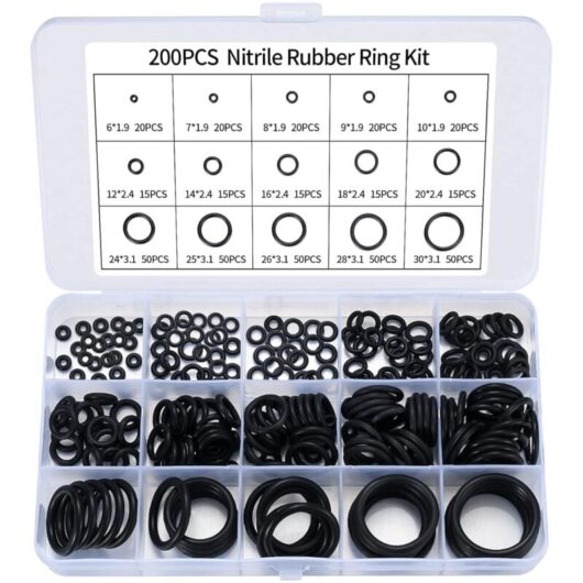 200pcs Assorted Nitrile Rubber O-Rings, Kitchen Faucet O-Rings, Plumbing, Rubber O-Rings