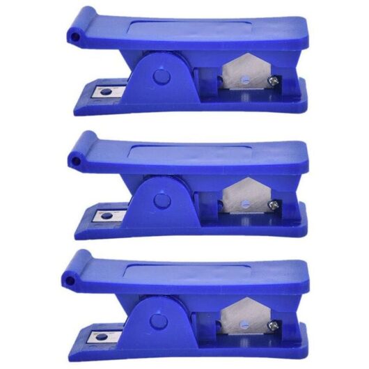 3-Piece Tubing Cutter, Plastic Pipe Cutter, Economical Cutting Tool for Soft Silicone Rubber PVC PU Nylon Plastic Hose Pipe (Blue)