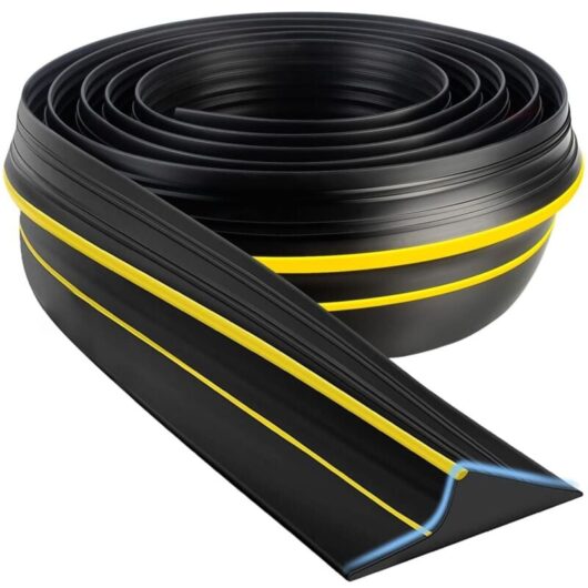3M/15MM Garage Door Threshold Seal, Door Bottom Seal Strip, Rubber Door Bottom Threshold Seal Up and Down Flood Barrier and Thermal Insulation