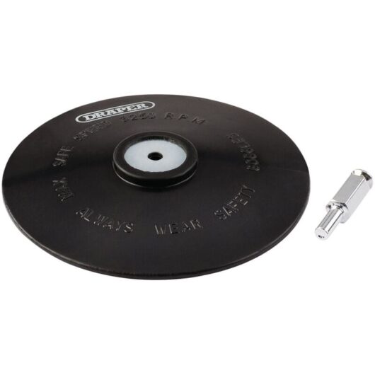 Draper 125mm Rubber Backing Disc with 120G Aluminium Oxide Sanding Sheets (115 x 227mm)