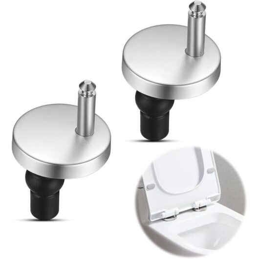 2 Pcs Toilet Seat Hinges, Universal Toilet Seat Fixing, with Spare Rubber Screws, Used to Install and Fix the Toilet Seat, Suitable for Most Toilets