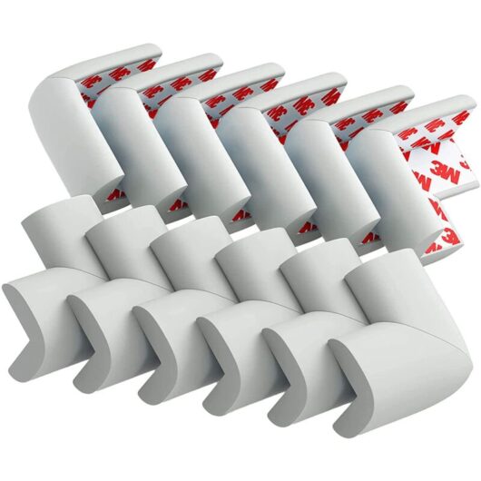 20 Rubber Corner Protectors - Large Cushion for Maximum Baby Protection - Table Corner Guards - with Pre-Attached 3M Double-Sided Adhesive