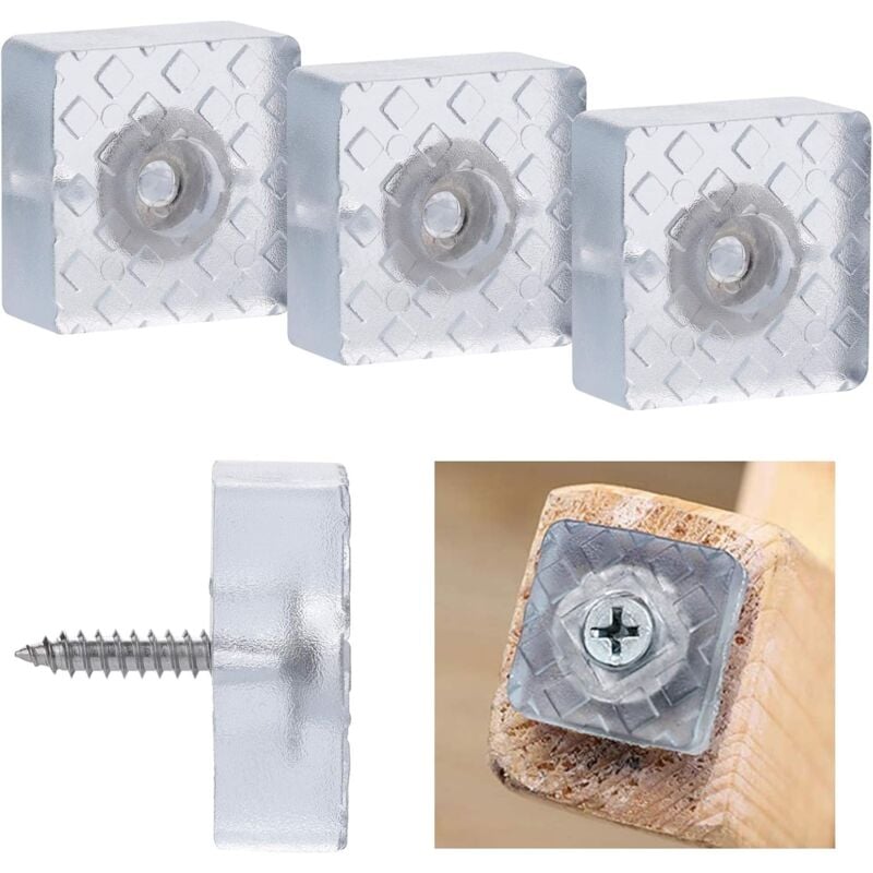 20PCS Anti-Slip Rubber Pads,Furniture Leg Foot Protector Pads Square Shape for Chair,Sofa,Square Chair Pad to Reduce Noise